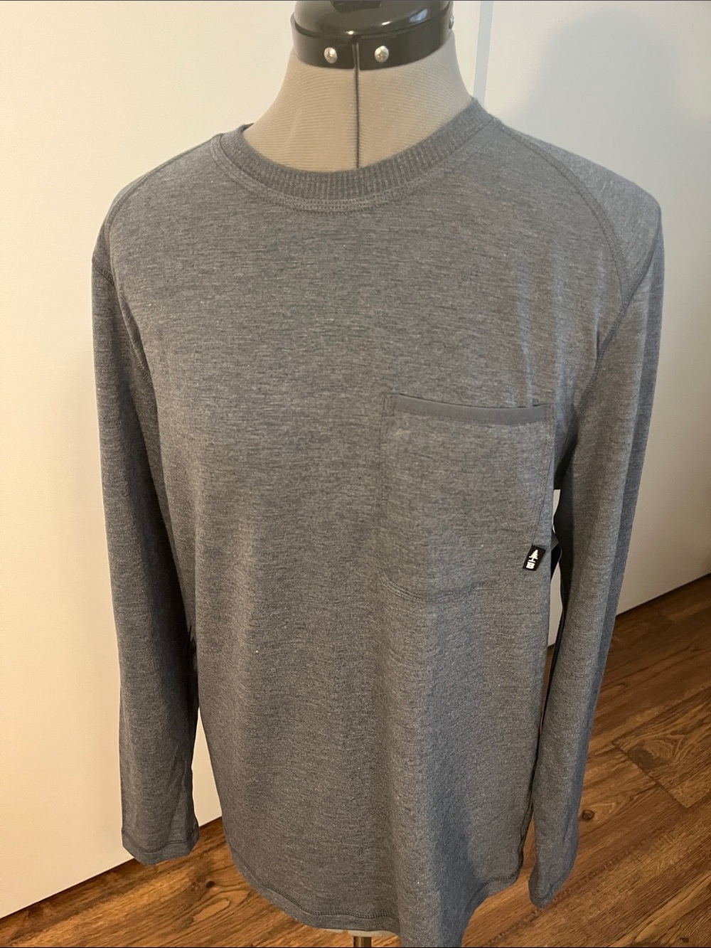 Bass Men's Long Sleeve Crewneck Shirt - Gray - Picture 5 of 6